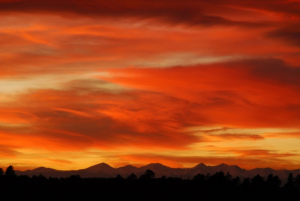 Sunset over the Rocky Mountains of Southern Colorado